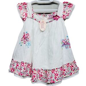 Chloe Louise Dress Girls Size 12-18 months Gauze Lined Embroidered Floral Cotton